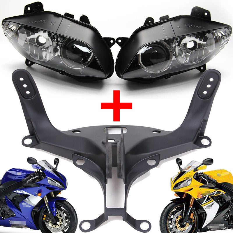 Front Headlight w/ Upper Fairing Stay Bracket for Yamaha YZF R1 04-06