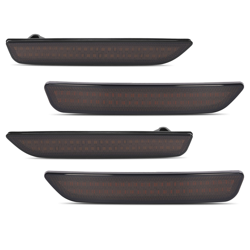 Side Marker Lights Smoked Lens for Ford Mustang 2010-2014 Front Rear LED 4 Piece