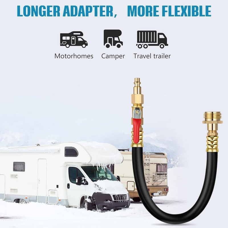 Camper Winterizing Kit Blowout Valve Adapter Hose for RV Trailer