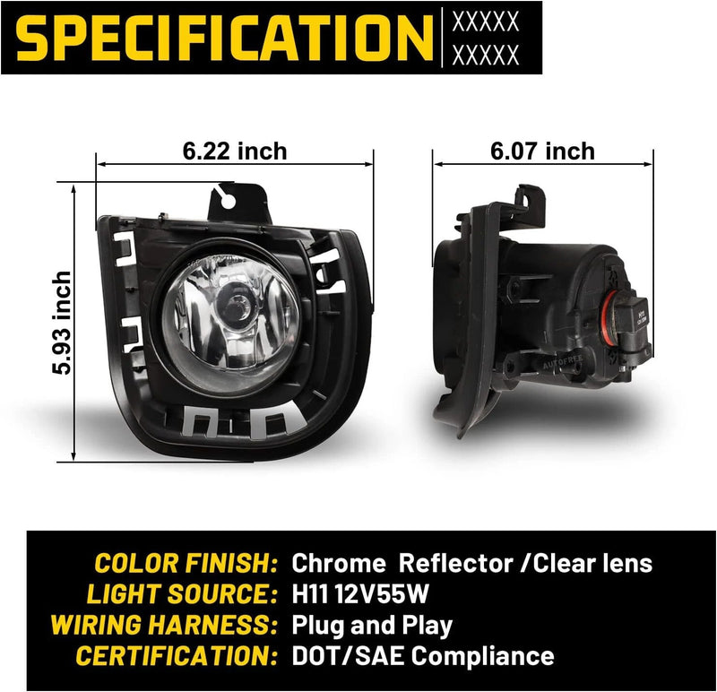 DURAFORCE For 2014 2015 2016 Toyota Scion TC/ZELAS Fog Lights Lamps Pair w/Wiring Switch