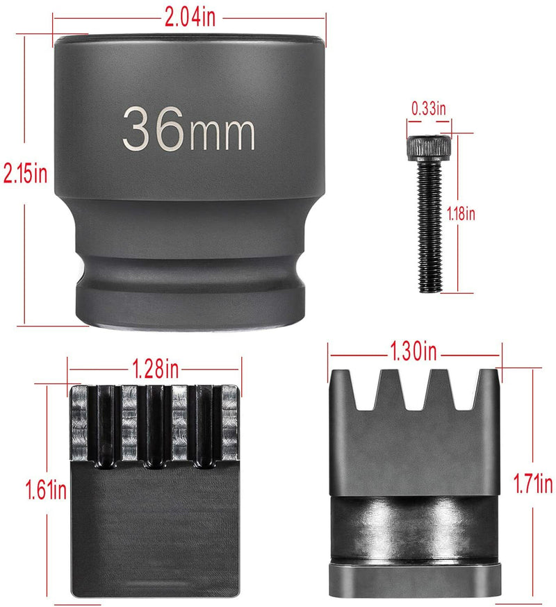 Flywheel Locking Tool with 36mm 3/4" Socket for 6.6L Duramax