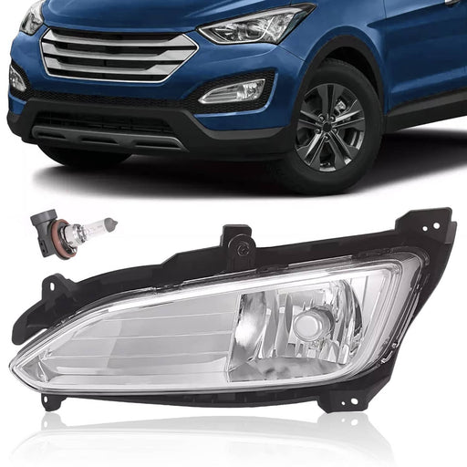 DURAFORCE Front Fog Light Lamp Left Driver Side for Hyundai Santa Fe Sport 2013-2016