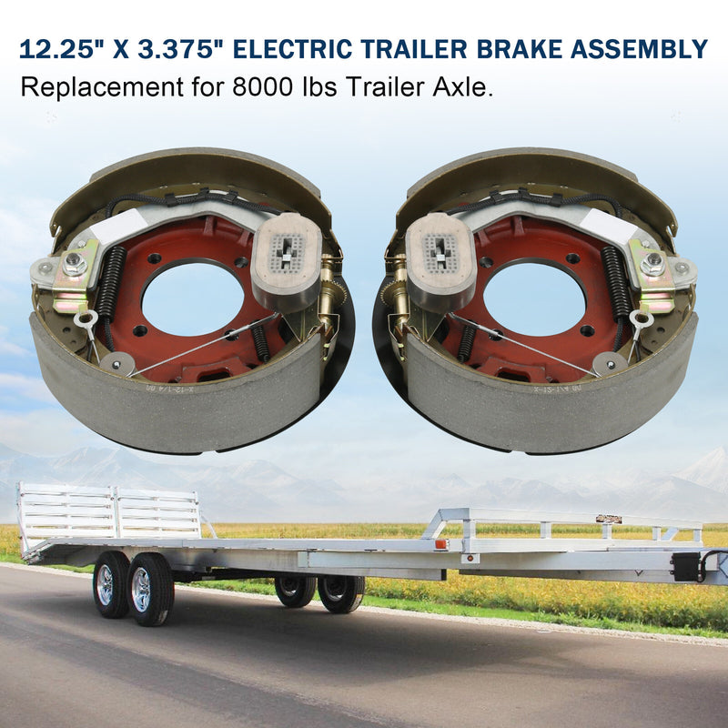 Electric Trailer Backing Plate Brake 12-1/4 x 3-3/8 for Dexter 8K Axle Set