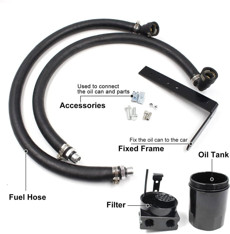 Black Oil Catch Can Separator for Ford F150 Raptor 2.7L 3.5L 5.0L