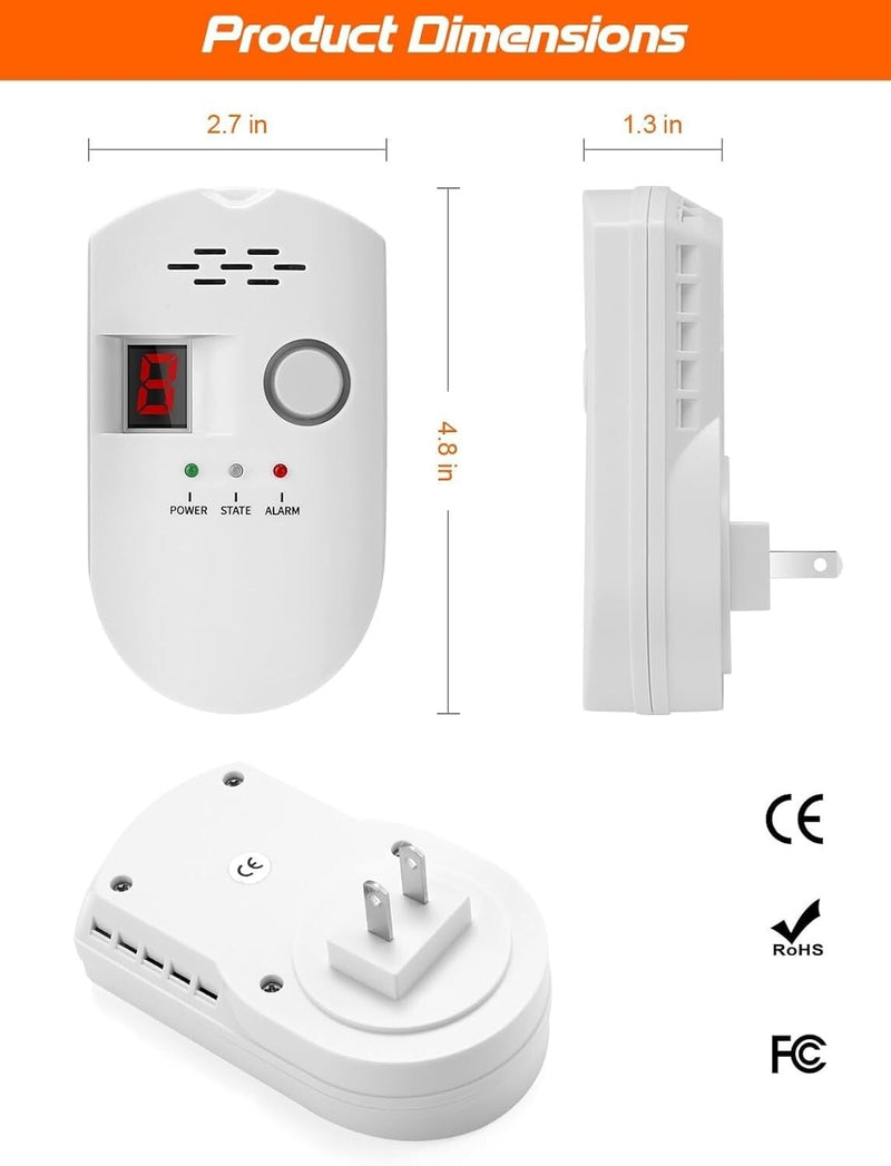 Digital Gas Leak Detector Alarm Sensor for Propane Butane Methane Natural Gas