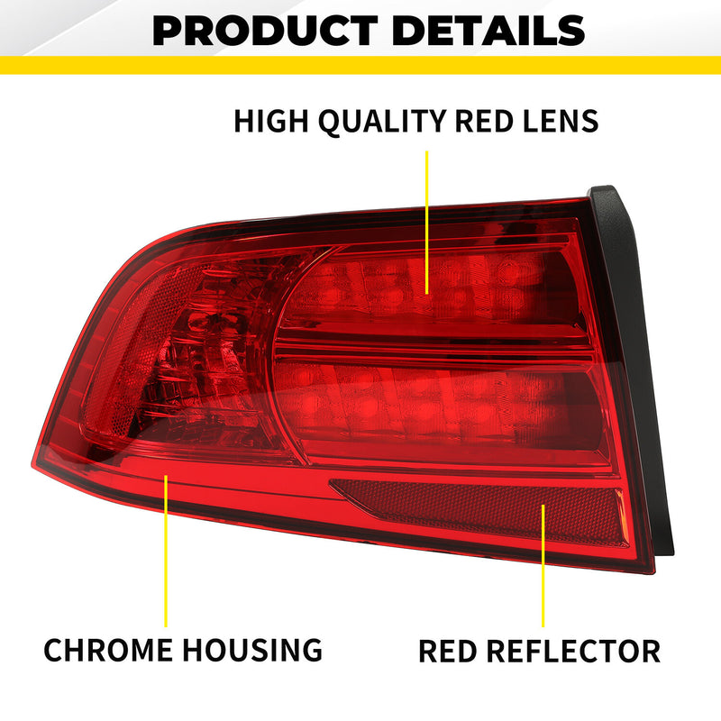 Driver Left Side Tail Light Assembly Rear Brake Lamp for Acura TL 2004-2008