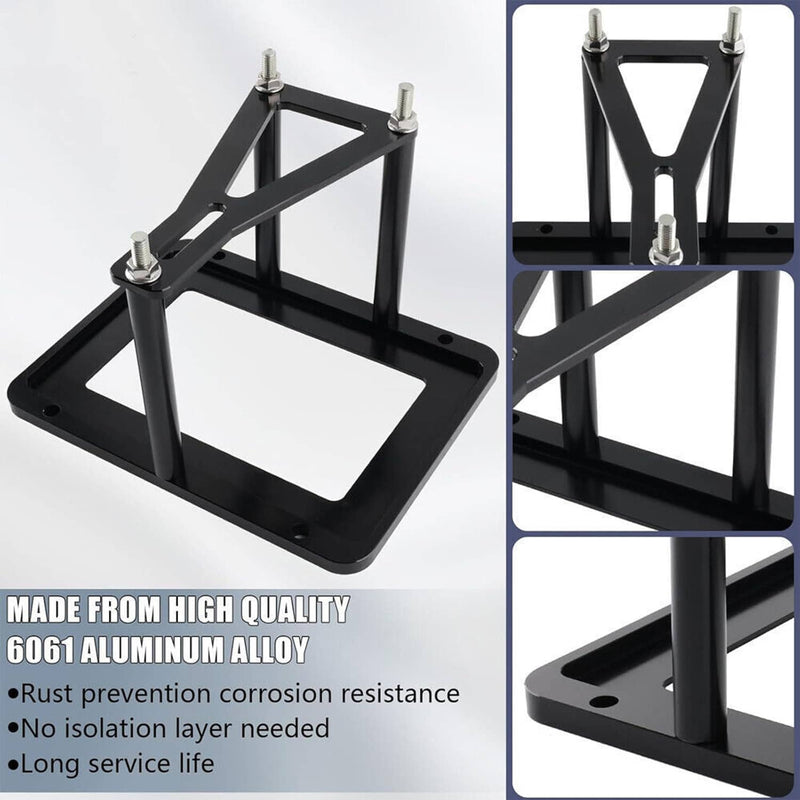 Aluminum Billet Battery Tray Hold Down Trunk Relocation Racing Mount Black