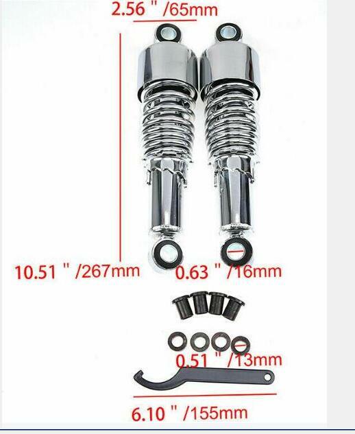 10.5'' Rear Shocks Absorber Pair for Harley Sportster XL 883 1200 Lowering