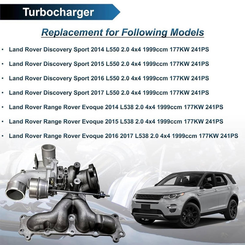 LR068227 Turbo Charger for Land Rover Range Rover Evoque Discovery 2.0 2014-2017