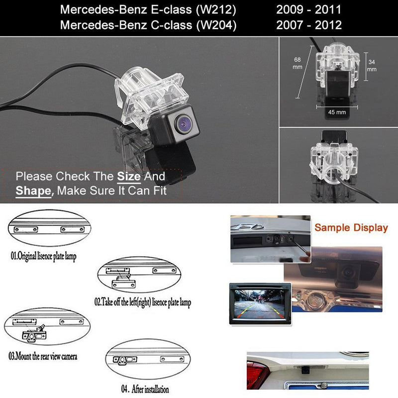 Car Backup Rear View Camera Reverse Parking for Mercedes-Benz C/E Class W204/212