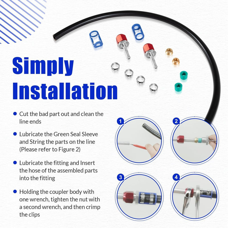 800-673 A/C Line Splice Kit for 5/16 in Line with No.6 Hose Line to Hose Repair
