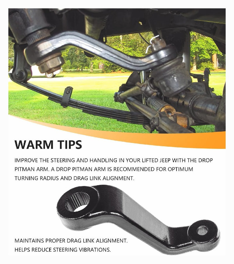 Drop Pitman Arm 6605 2.5-6 Inch Lift Power Steering for Jeep Wrangler YJ TJ XJ M