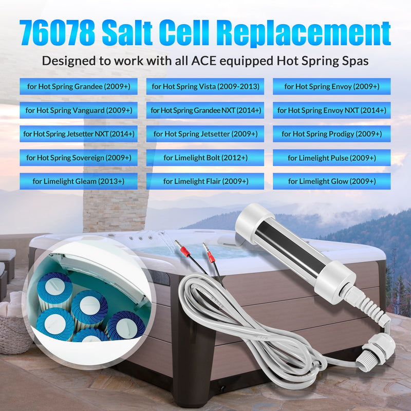 76078 Salt Cell Replacement for ACE Hot Tubs Fits Hot Spring Limelight Spas