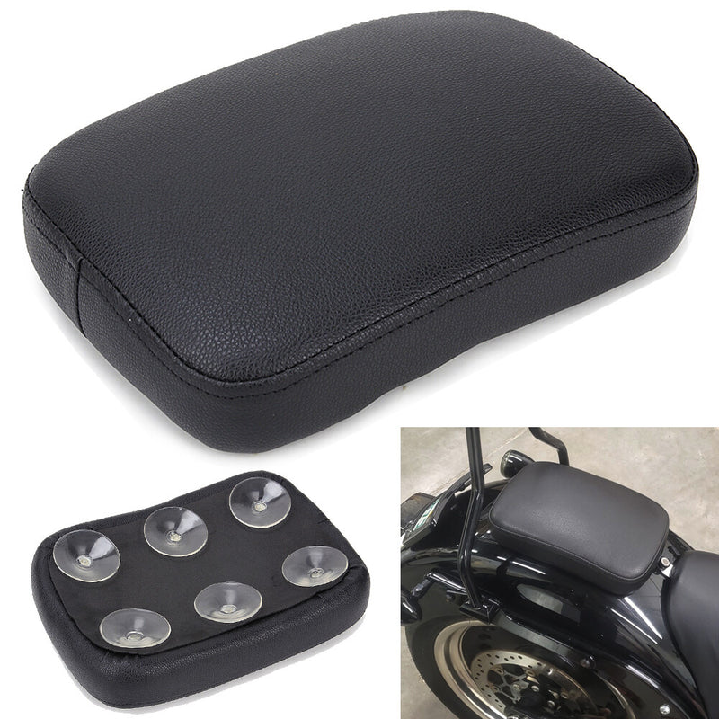 Suction Cup Pillion Passenger Pad Seat Black for Harley Chopper Dyna