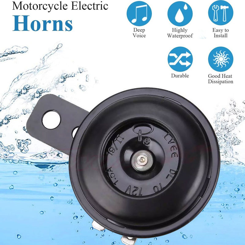 12V Waterproof Loud 105dB Horn for Motorcycle Car UTV ATV Boat Universal