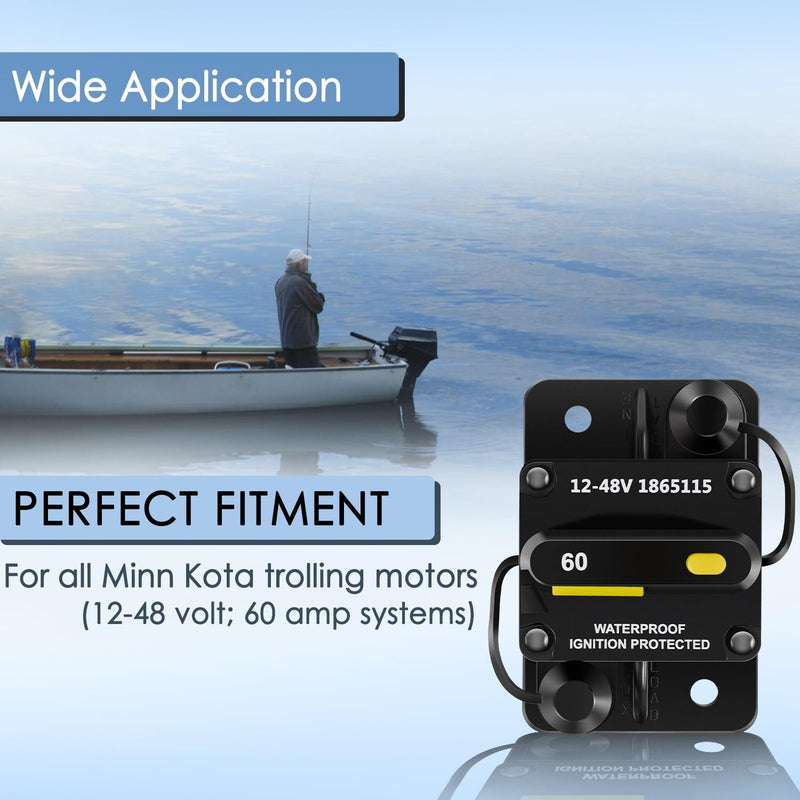 MKR-27 1865115 Circuit Breaker Waterproof 60AMP for Minn Kota Trolling Motor