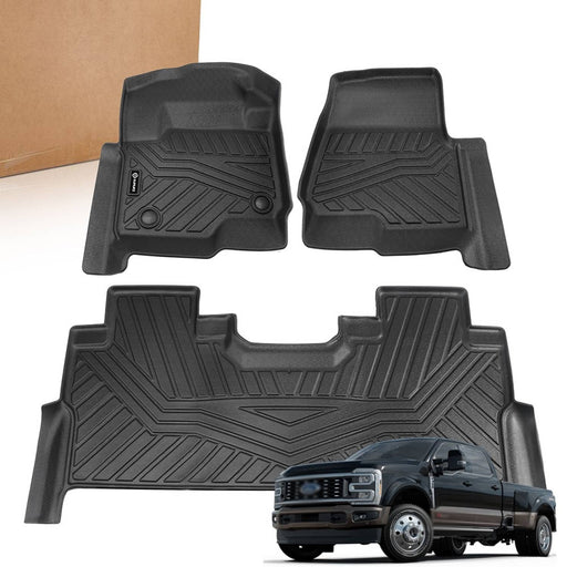 DURAFORCE TPE Floor Mats Set for Ford F250 F350 F450 F550 2017-2026 Super Duty Crew Cab