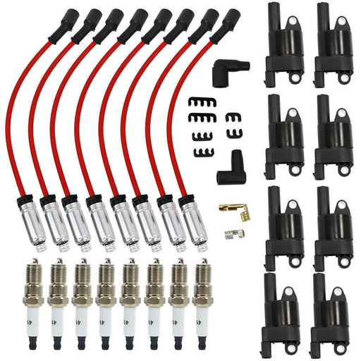 DURAFORCE 8 Set UF414 Round Ignition Coil Spark Plugs with Wire for Chevy Silverado Tahoe