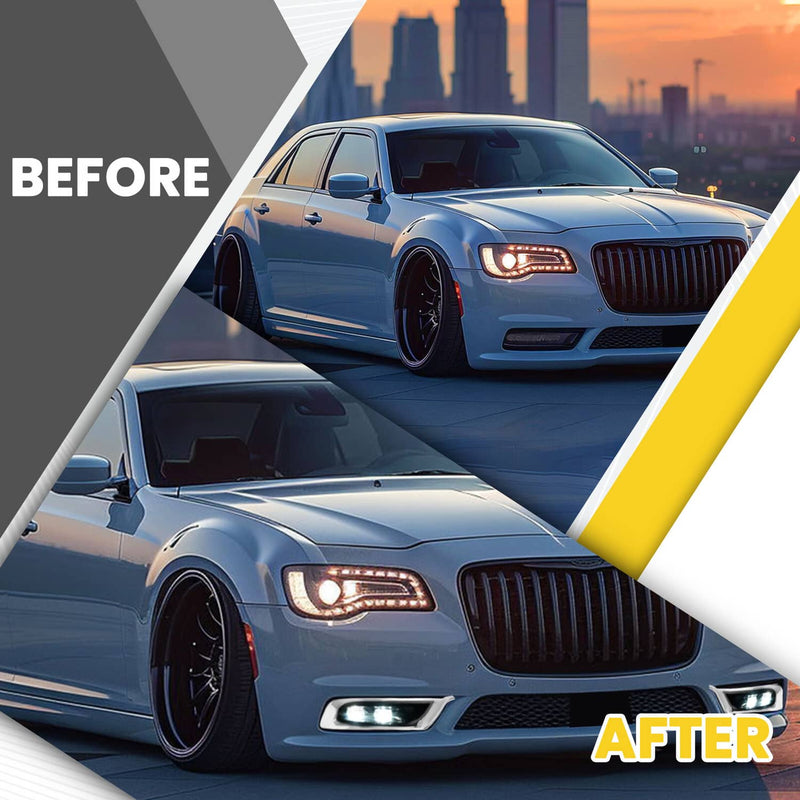 DURAFORCE LED Chrome Fog Lights Driver Passenger Side for Chrysler 300 2015-2024 2021 Pair