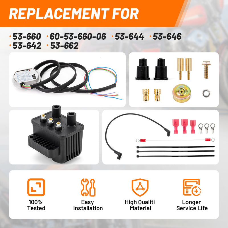 53-660 Single Fire Programmable Ignition Kit for Harley Big Twin Evo XL