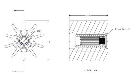 30000K Impeller for Sherwood for Caterpillar 322-8595 3228595 C32 3412E Marine