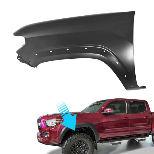 DURAFORCE TO1240262 Primed Steel Front Fender Left Side for Toyota Tacoma 2016-2023