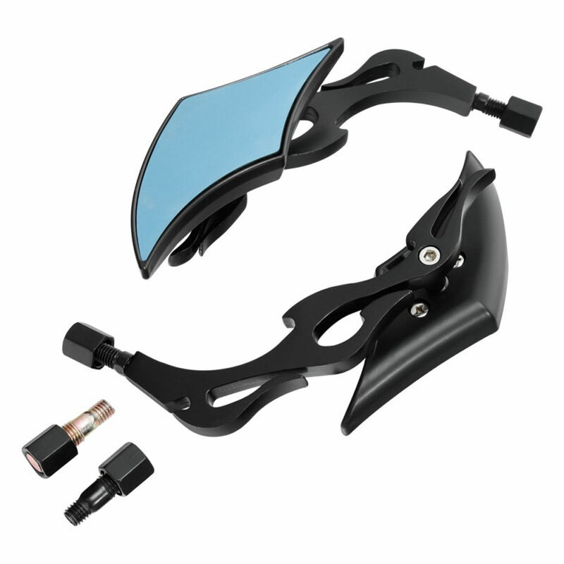 Motorcycle Black Blade Rear View Mirrors for Harley Cruiser Bobber Chopper Honda