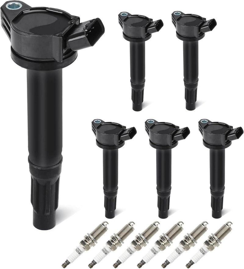 6Pcs Ignition Coil Set + 6Pcs Platinum TT Spark Plug for Toyota Lexus Camry