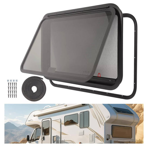 DURAFORCE 36" x 22" Dark Glass w/ Trim Ring Emergency Push Out RV Exit Window Camper