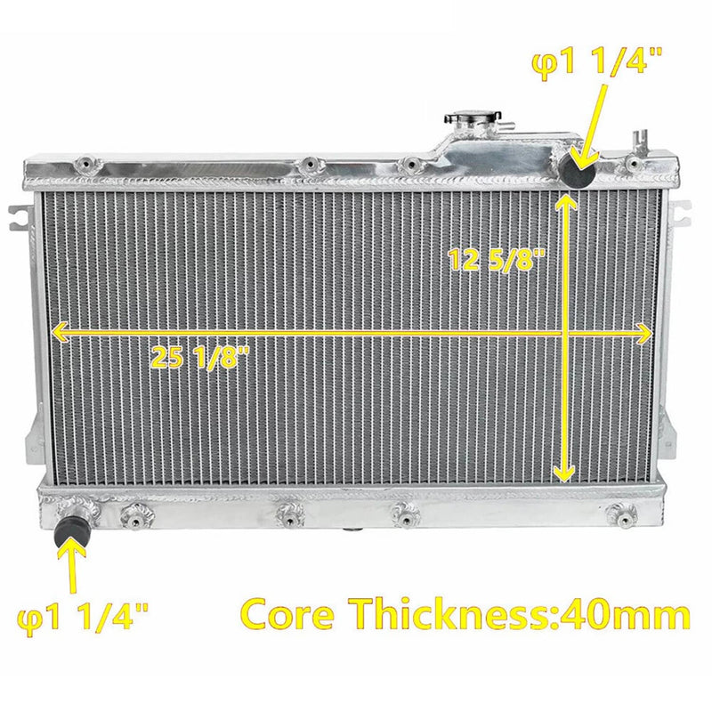 2 Row 40mm Core Racing Radiator Bolt On for Mazda Miata MX5 MT 1990-97 Aluminum