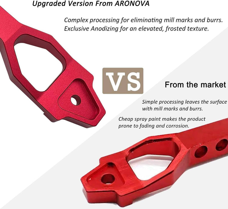 Battery Tie Down Mount Bracket Brace Bar 10 Inch J-Bolts Red Aluminum