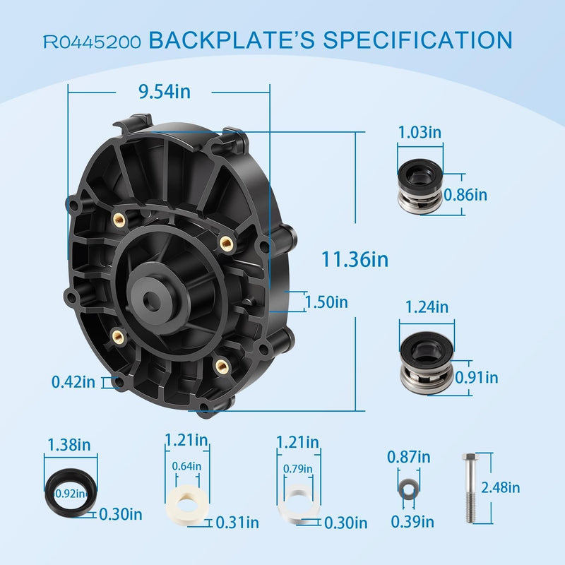R0445200 Backplate Kits for Zodiac Jandy Pool Spa Pumps ePump Stealth