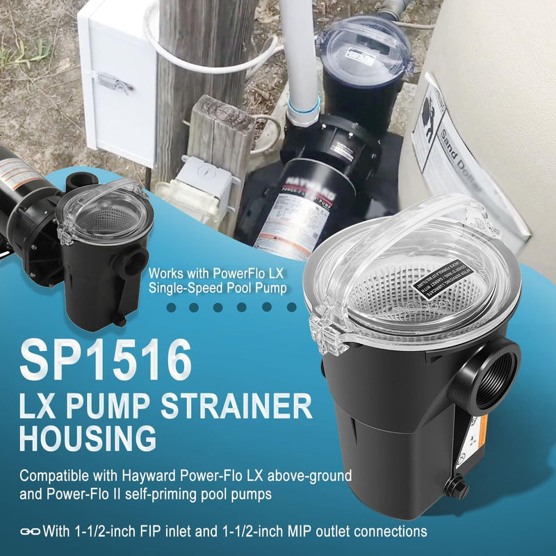 PowerFlo LX Pump Strainer Housing With Lip Basket O-Ring for Hayward