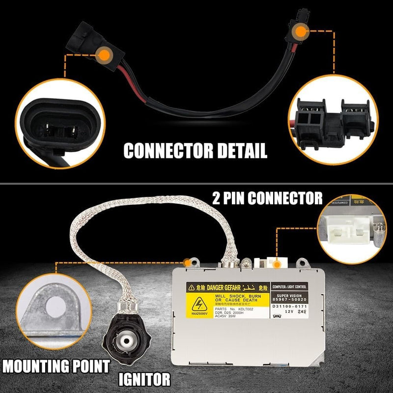 HID Xenon Headlight Ballast w/ Igniter Bulb for Lexus RX300 RX330 RX350 RX400h