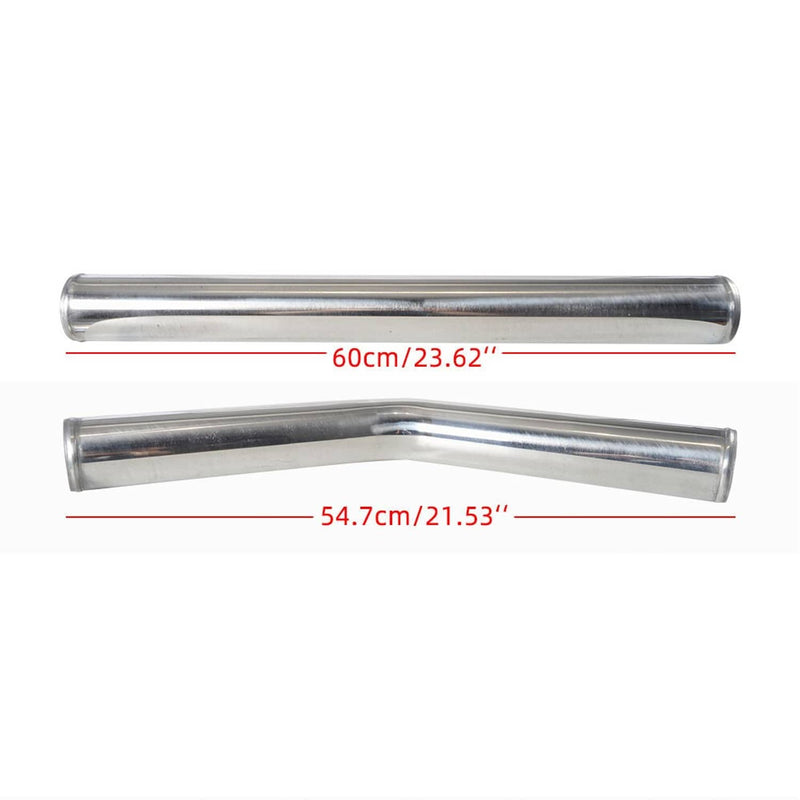 2.5" Universal Aluminum Turbo Intercooler Elbow Pipe Kit 8 Pieces Silver