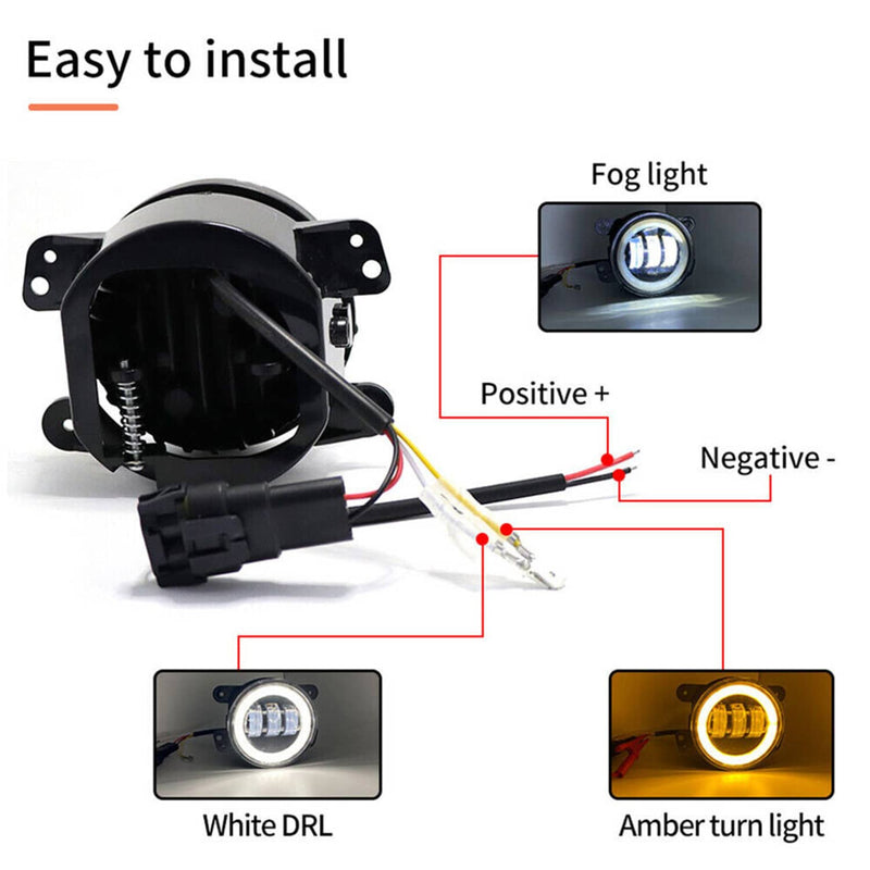 7" LED Headlights Fog Turn Tail Lamp Combo for 07-18 Jeep Wrangler JK