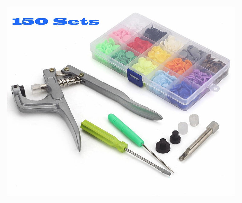 Snap Pliers T5 150 Plastic Snaps No-Sew Buttons Fastener Kit for Fabric