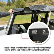 DURAFORCE Soft Top Kit Front Upper Half Doors Tinted Windows for Jeep Wrangler YJ 87-95