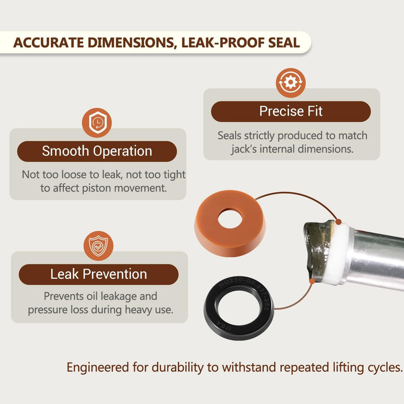 Hydraulic Seal Replacement Kit for Lincoln Walker J-122 1.5 Ton Floor Jack 18 PC