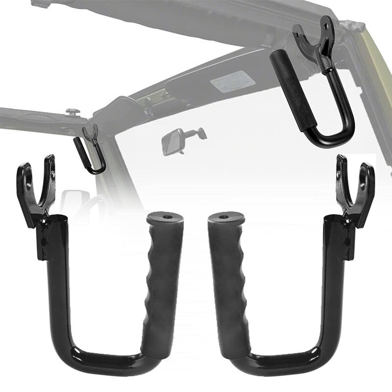 Pair Black Steel Front Grab Handles for Jeep Wrangler TJ Unlimited 1997-2006