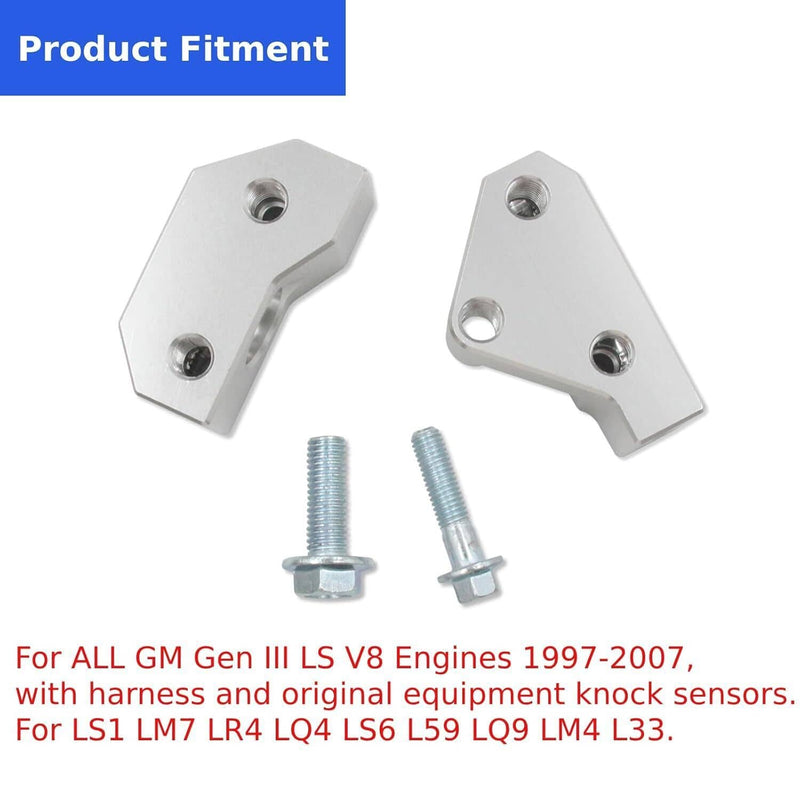 Knock Sensor Relocation Bracket Kit for GM Gen III LS V8 Engines LS1 1997-2007