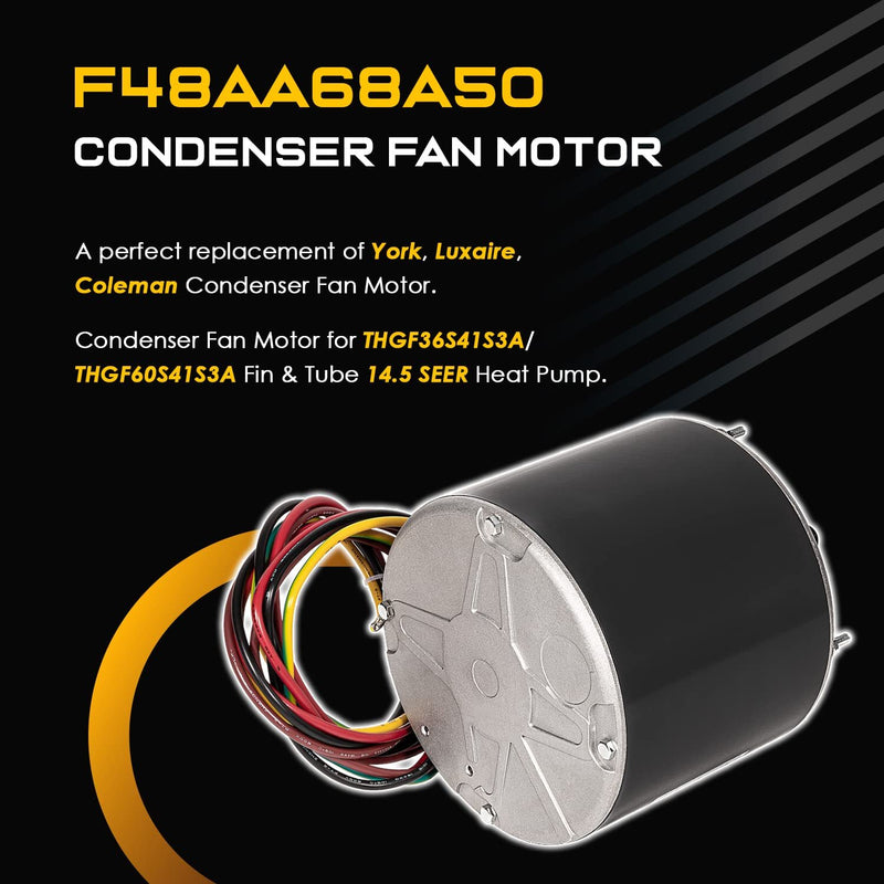 F48AA68A50 Condenser Fan Motor for A.O. Smith York Coleman 1/4 HP 208-230V