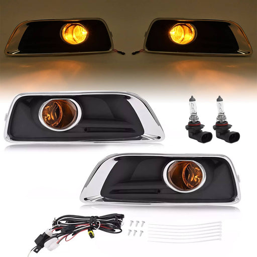 DURAFORCE Front Bumper Fog Light Lamp Bezel Chrome Trim for Chevy Malibu 2013-2015 Set