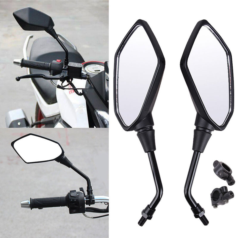 Universal 7/8" Handlebar Mount Clamp Rear View Side Mirrors for Motorcycle ATV