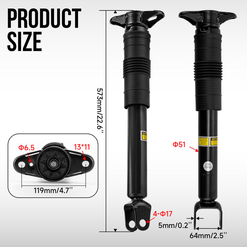 Pair Rear Air Shock Struts for Dodge Durango Jeep Grand Cherokee 2011-2015