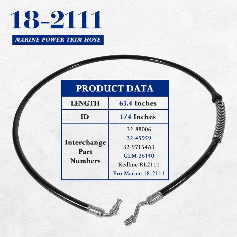 18-2111 32-88006 Marine Power Trim Hose for Mercury Mariner Outboard Motor