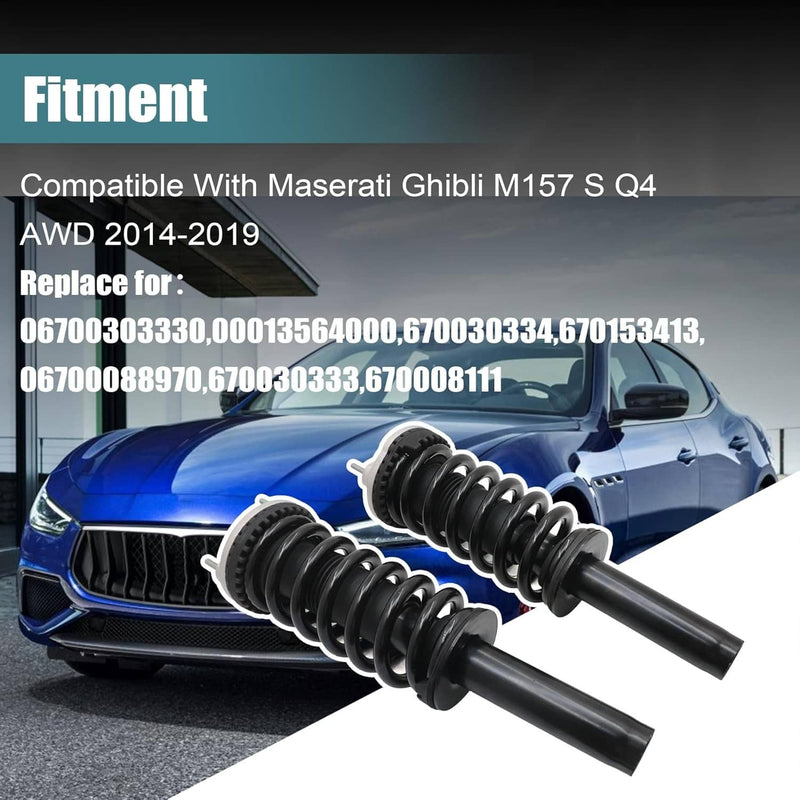 2x Front Shock Absorber Struts Assys Set for Maserati Ghibli M157 AWD 670008897