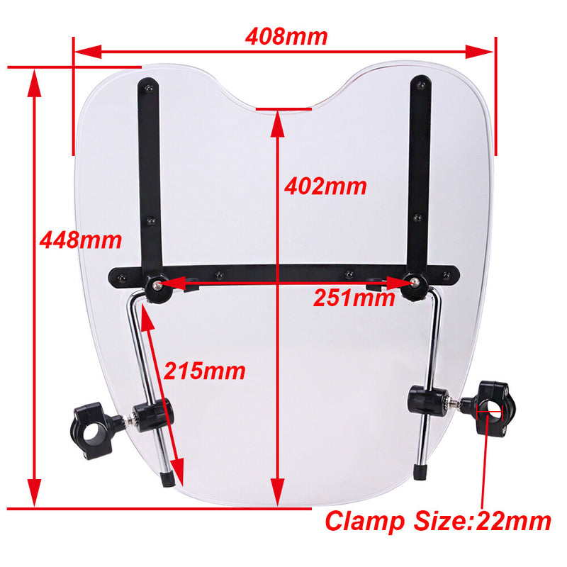 Detachable Windshield Windscreen for Harley Dyna Softail Sportster XL 883 1200