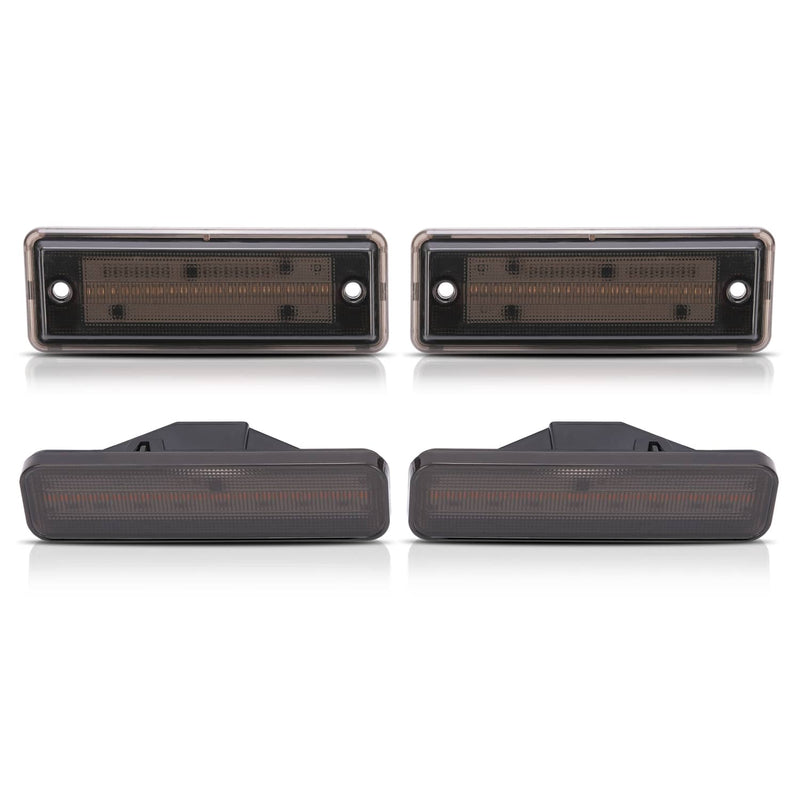 DURAFORCE Smoke LED Front & Rear Side Marker Lights for El Camino & Caballero 1978-1987 4x