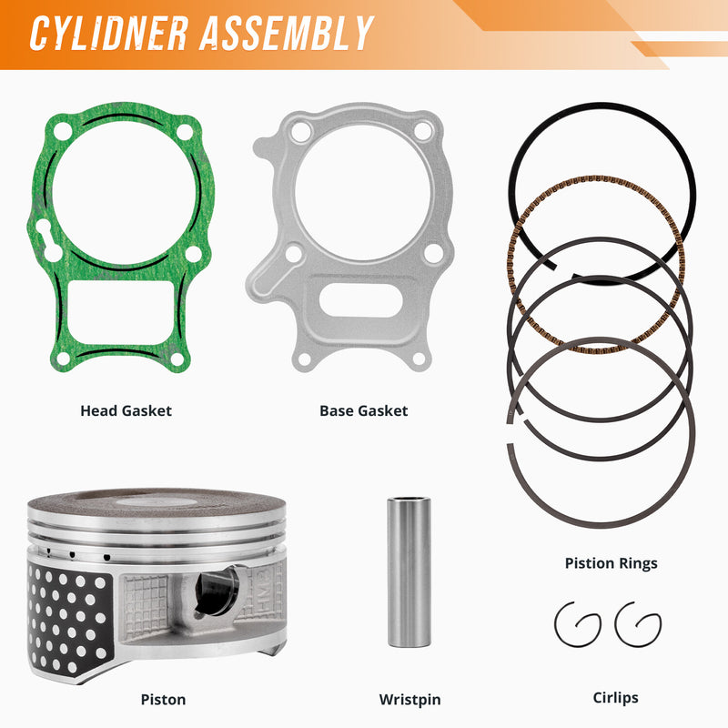 74mm Big Bore Cylinder Piston Top End Kit for Honda TRX250EX TRX250TE TRX250TM